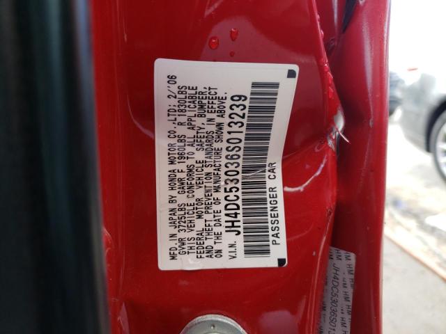 JH4DC53036S013239 - 2006 ACURA RSX TYPE-S RED photo 13