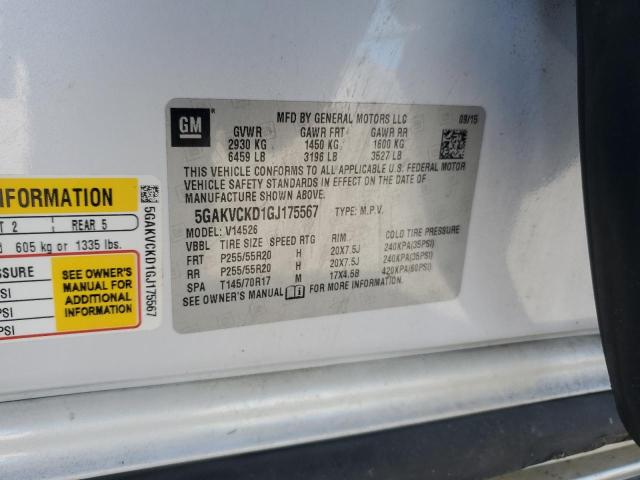 5GAKVCKD1GJ175567 - 2016 BUICK ENCLAVE 白色 照片 13