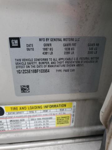 1G1ZC5E18BF103964 - 2011 CHEVROLET MALIBU 1LT Brun photo 12