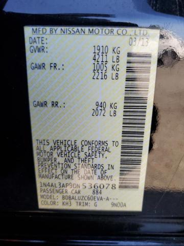 1N4AL3AP9DN536078 - 2013 NISSAN ALTIMA 2.5 BLACK photo 12