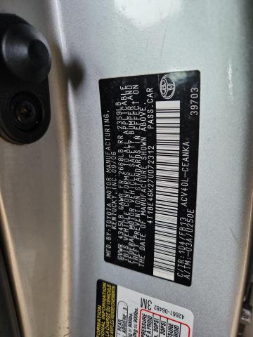 4T1BE46K27U072312 - 2007 TOYOTA CAMRY CE 银色 照片 13