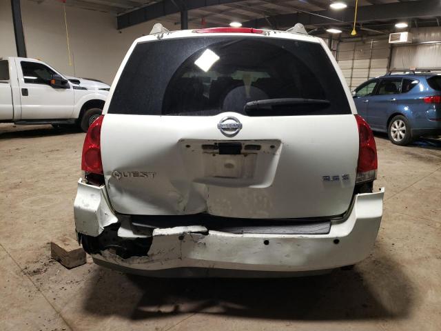 5N1BV28U65N133459 - 2005 NISSAN QUEST S WHITE photo 6