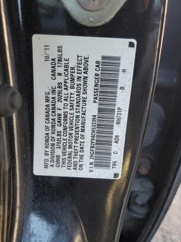 2HGFB2F94CH533394 - 2012 HONDA CIVIC EXL BLACK photo 13