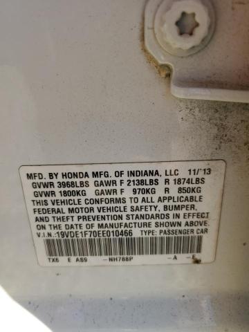 19VDE1F70EE010466 - 2014 ACURA ILX 20 TECH WHITE photo 13