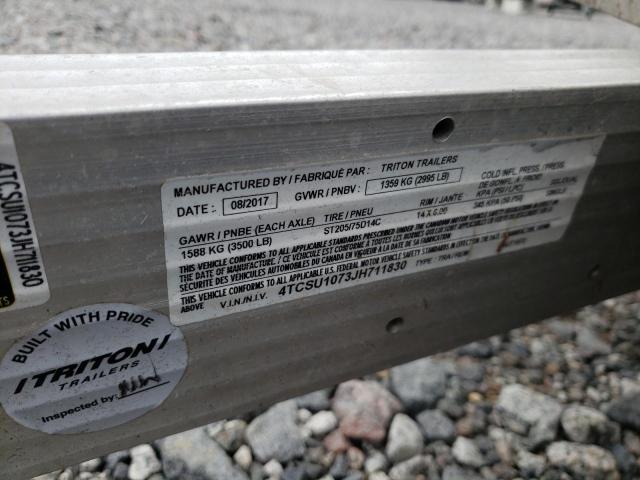 4TCSU1073JH711830 - 2018 UTILITY TRAILER فضي صورة 10