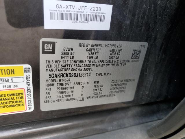 5GAKRCKD9DJ126214 - 2013 BUICK ENCLAVE Чорний фото 13