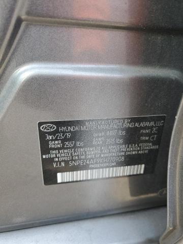 5NPE24AF9KH770908 - 2019 HYUNDAI SONATA SE GRAY photo 12