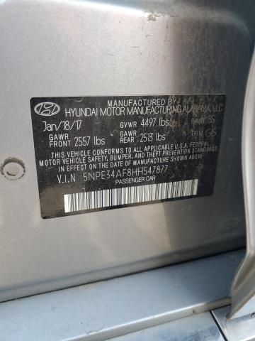 5NPE34AF8HH547877 - 2017 HYUNDAI SONATA SPORT SILVER photo 12