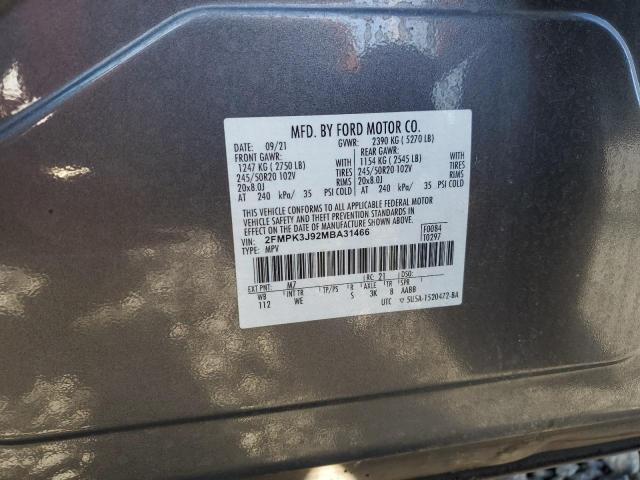 2FMPK3J92MBA31466 - 2021 FORD EDGE SEL Серый фото 14