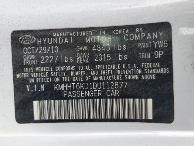 KMHHT6KD1DU112877 - 2013 HYUNDAI GENESIS CO 2.0T WHITE photo 12