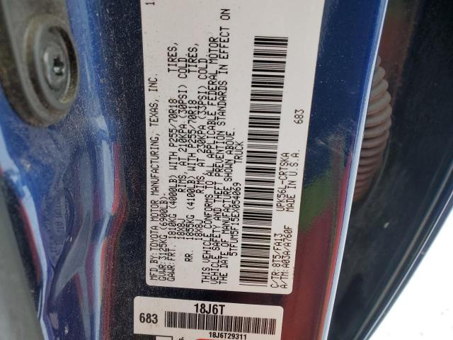 5TFUM5F15EX054069 - 2014 TOYOTA TUNDRA DOUBLE CAB SR/SR5 BLUE photo 12