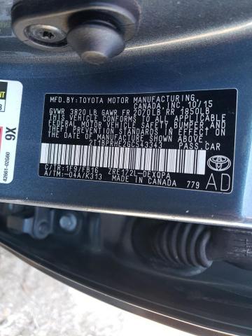 2T1BPRHE2GC543343 - 2016 TOYOTA COROLLA ECO GRAY photo 12