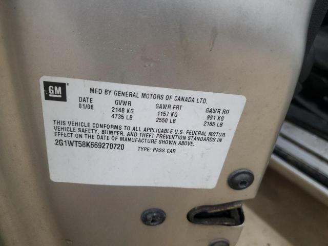 2G1WT58K669270720 - 2006 CHEVROLET IMPALA LT 灰色 照片 12