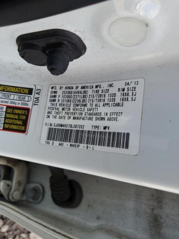 5J6RM4H37DL067002 - 2013 HONDA CR-V LX WHITE photo 14
