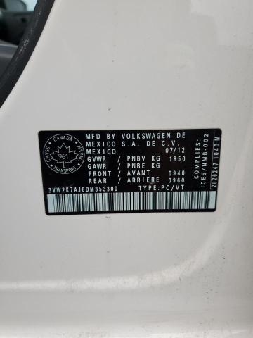 3VW2K7AJ6DM353300 - 2013 VOLKSWAGEN JETTA BASE Ağ foto 12