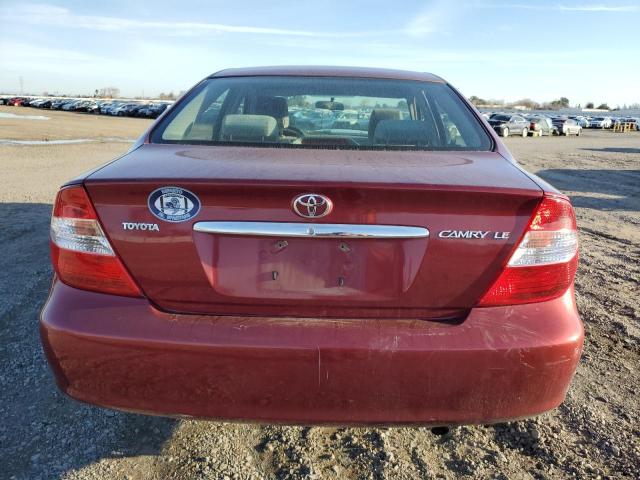 JTDBE32K120063962 - 2002 TOYOTA CAMRY LE BURGUNDY photo 6