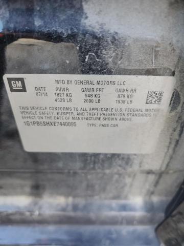 1G1PB5SHXE7440095 - 2014 CHEVROLET CRUZE LS შავი ფოტო 13