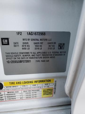 1G1ZE5EU3BF372801 - 2011 CHEVROLET MALIBU LTZ Ağ foto 12