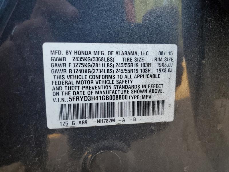 5FRYD3H41GB008800 - 2016 ACURA MDX TECHNOLOGY Gri fotoğraf 13
