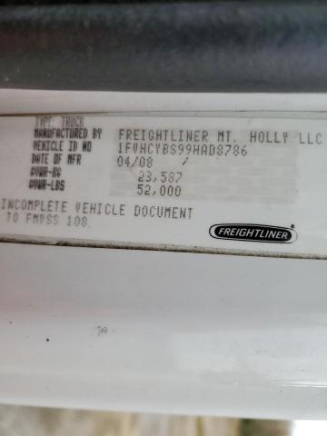 1FVHCYBS99HAD8786 - 2009 FREIGHTLINER M2 106 MEDIUM DUTY WHITE photo 10