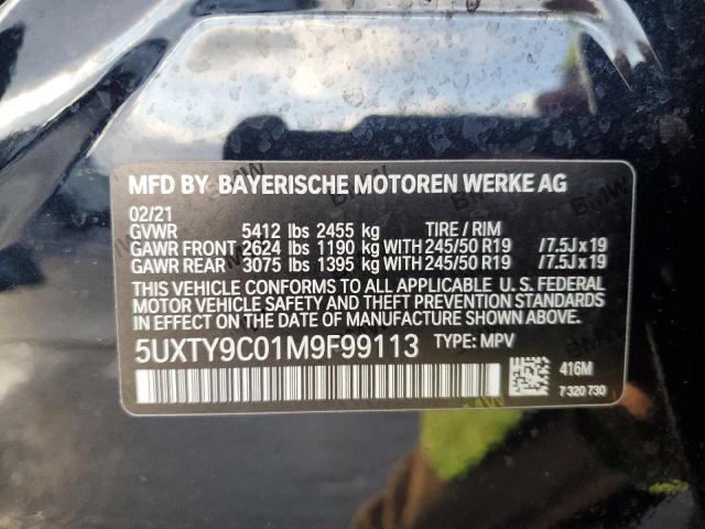 5UXTY9C01M9F99113 - 2021 BMW X3 XDRIVEM40I Черный фото 12