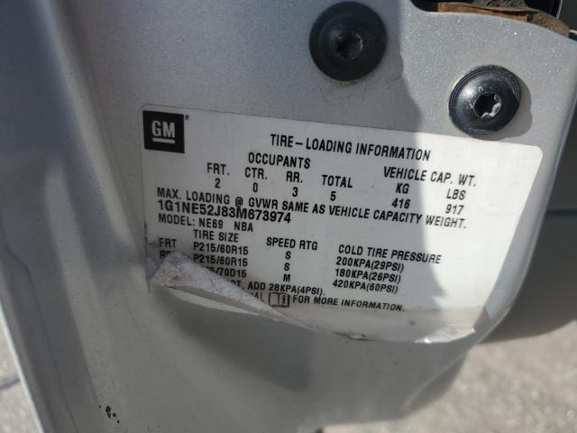 1G1NE52J83M673974 - 2003 CHEVROLET MALIBU LS Gümüş foto 12