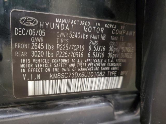 KM8SC73DX6U101082 - 2006 HYUNDAI SANTA FE GLS GREEN photo 13