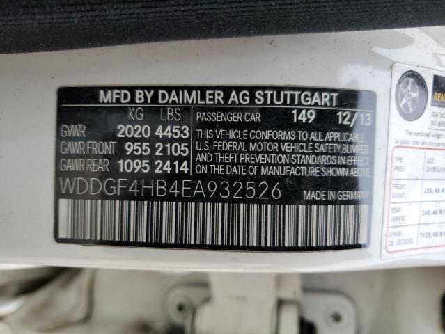 WDDGF4HB4EA932526 - 2014 MERCEDES-BENZ C 250 WHITE photo 12