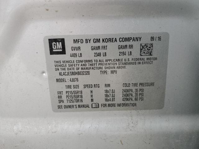 KL4CJESB0HB032320 - 2017 BUICK ENCORE PREFERRED SILVER photo 13