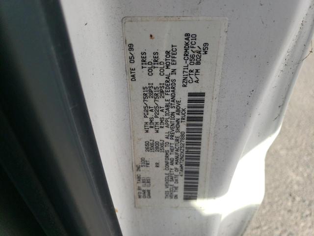 4TAWM72N2XZ527880 - 1999 TOYOTA TACOMA XTRACAB WHITE photo 12