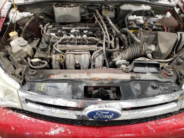 1FAHP3FN6BW199001 - 2011 FORD FOCUS SE RED photo 11