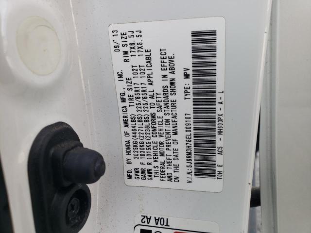 5J6RM3H78EL009107 - 2014 HONDA CR-V EXL WHITE photo 14
