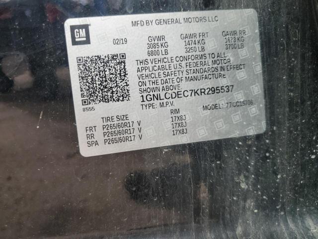 1GNLCDEC7KR295537 - 2019 CHEVROLET TAHOE POLICE Schwarz Foto 13