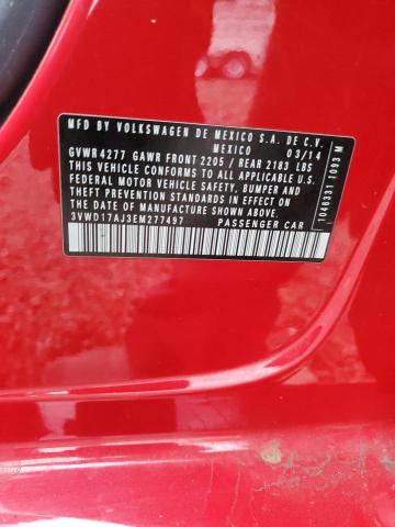 3VWD17AJ3EM277497 - 2014 VOLKSWAGEN JETTA SE RED photo 12