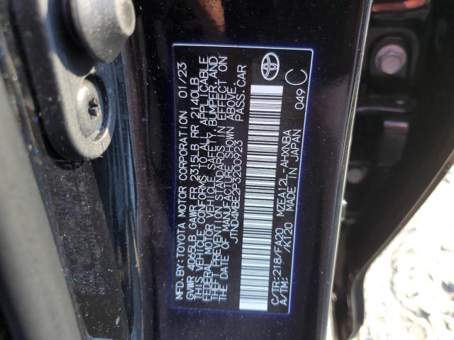 JTND4MBE2P3200923 - 2023 TOYOTA COROLLA SE Noir photo 12