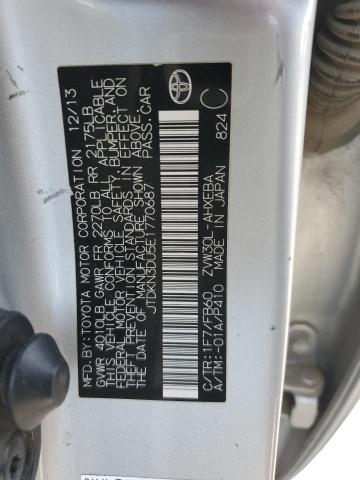 JTDKN3DU5E1770687 - 2014 TOYOTA PRIUS ვერცხლისფერი ფოტო 12