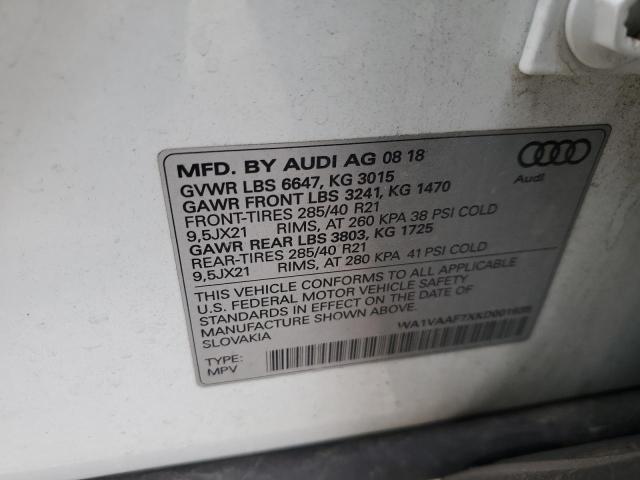 WA1VAAF7XKD001935 - 2019 AUDI Q7 PRESTIGE Սպիտակ լուսանկար 13