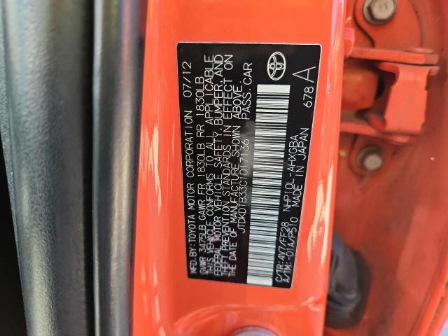 JTDKDTB33C1017136 - 2012 TOYOTA PRIUS C 橙色 照片 12