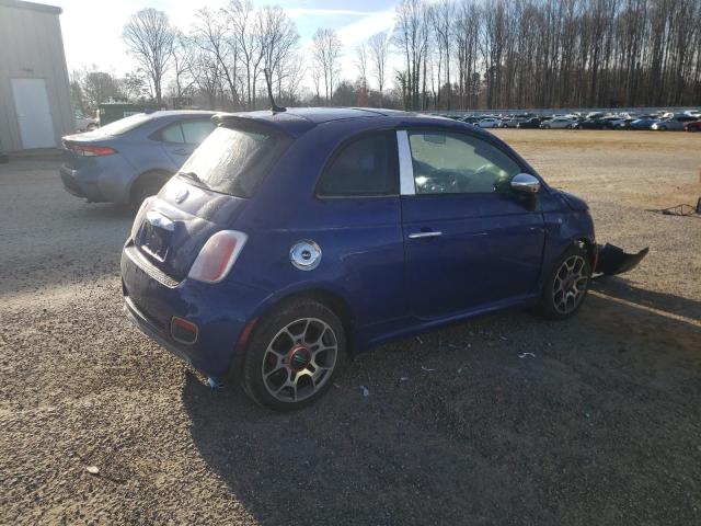 3C3CFFBR6CT103929 - 2012 FIAT 500 SPORT BLUE photo 3