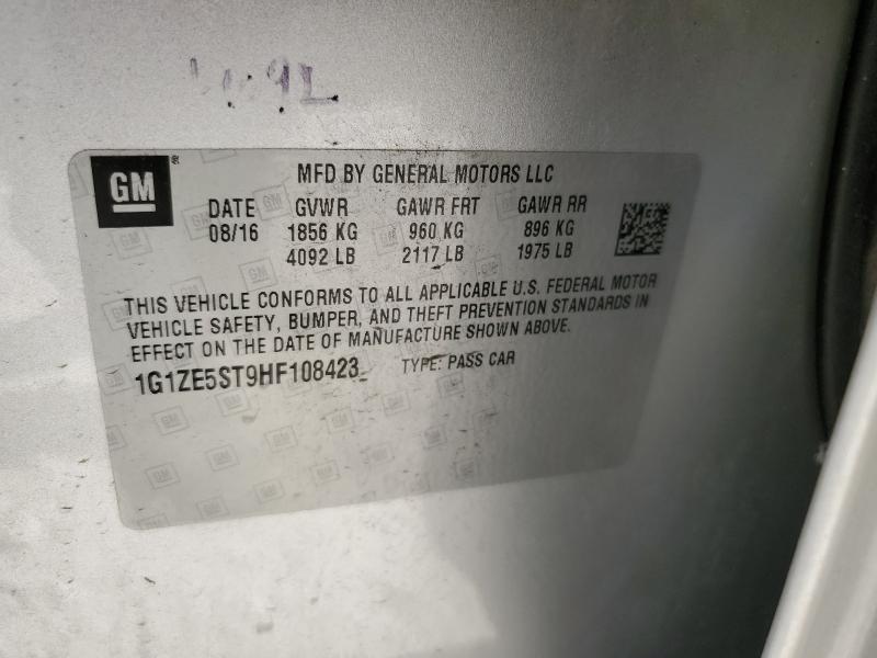 1G1ZE5ST9HF108423 - 2017 CHEVROLET MALIBU LT SILVER photo 12