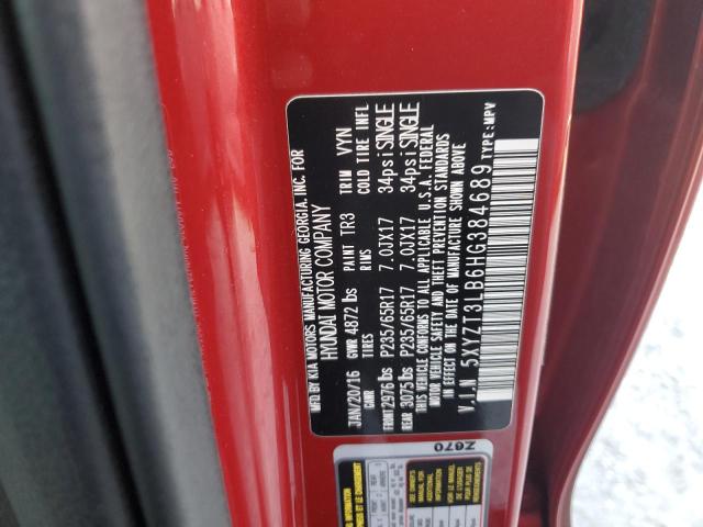 5XYZT3LB6HG384689 - 2017 HYUNDAI SANTA FE S ბურგუნდია ფოტო 13