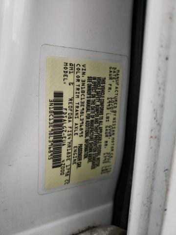 3N1BC13E98L396895 - 2008 NISSAN VERSA S WHITE photo 12