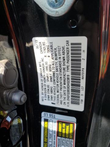 2HGFG3B5XDH523819 - 2013 HONDA CIVIC LX BLACK photo 12