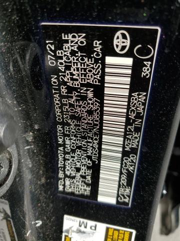 JTDS4MCE7NJ085397 - 2022 TOYOTA COROLLA SE 黑色 照片 13