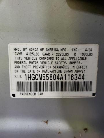 1HGCN55604A116344 - 2004 HONDA ACCORD EX SILVER photo 12