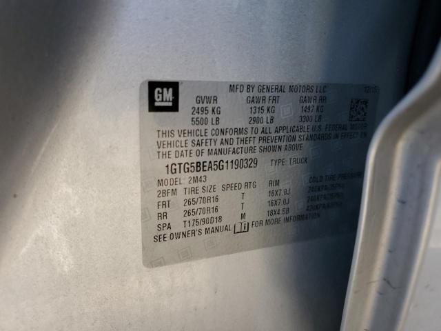 1GTG5BEA5G1190329 - 2016 GMC CANYON SILVER photo 12