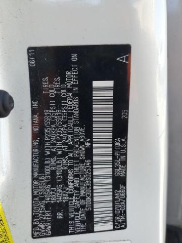 5TDDK3DC3BS025346 - 2011 TOYOTA SIENNA XLE Ağ foto 14