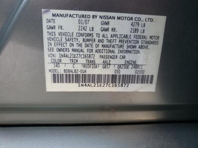 1N4AL21E27C165872 - 2007 NISSAN ALTIMA 2.5 GREEN photo 12