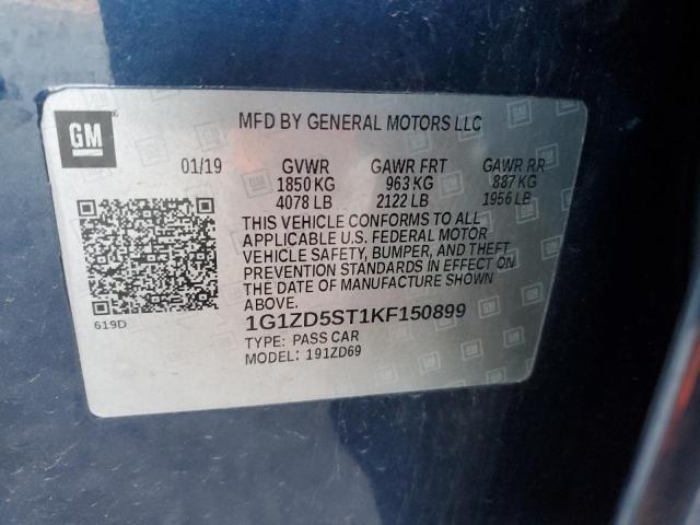 1G1ZD5ST1KF150899 - 2019 CHEVROLET MALIBU LS LT BLUE photo 12