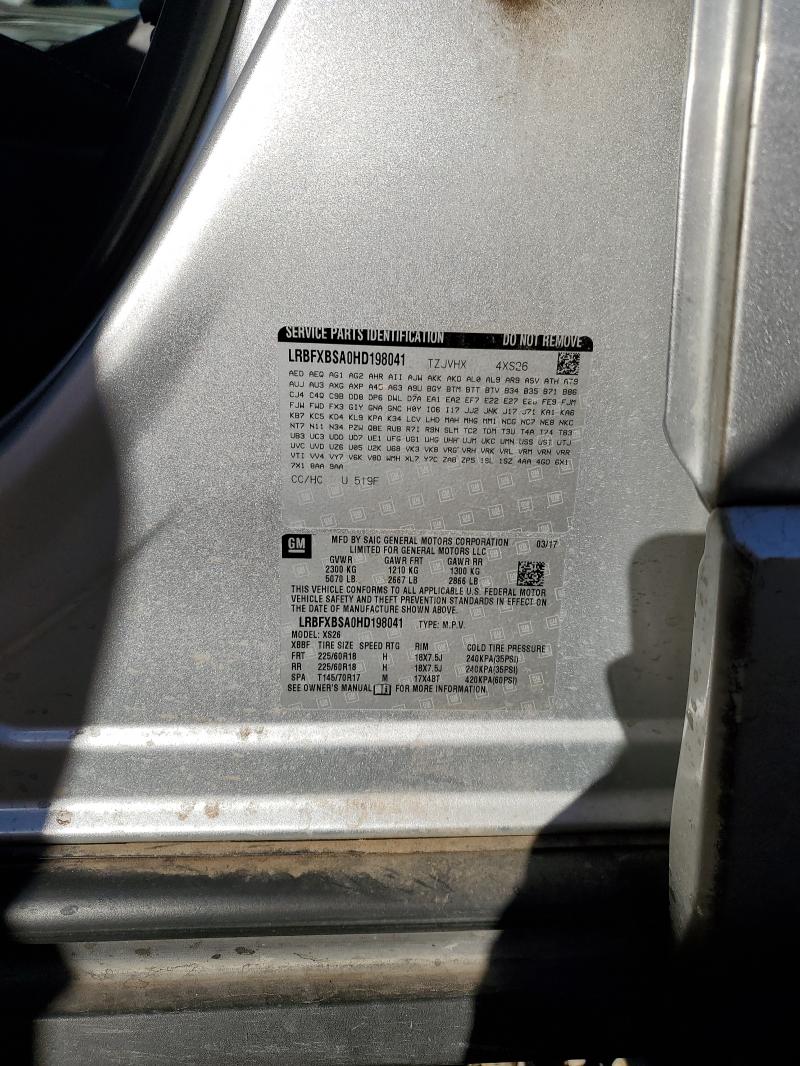 LRBFXBSA0HD198041 - 2017 BUICK ENVISION ESSENCE Gümüş fotoğraf 13